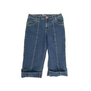 Style&Co. Cuffed Capri Women's size 8 Dark Wash Blue Denim Jeans